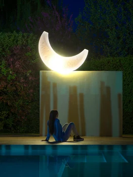 Лампа с луной во дворе шезлонг открытый торшер вилла садовая лампа водонепроницаемый открытый ландшафтный светильник