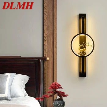 Латунный настенный светильник DLMH LED Современное роскошное бра Для украшения интерьера спальни, прикроватной тумбочки, гостиной, коридора