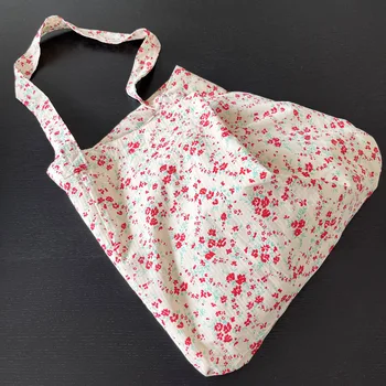 Летняя женская сумка с красным цветком, большая вместительная женская хлопчатобумажная сумка для покупок, повседневная сумка-тоут, Ретро Женские дорожные сумки