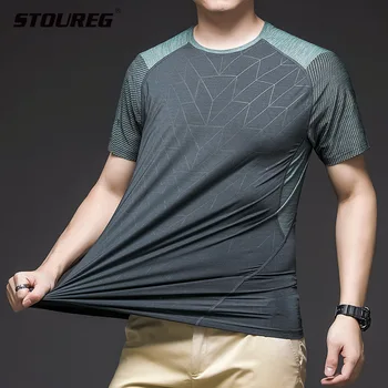 Летняя футболка для бега Ice Silk с короткими рукавами, мужская дышащая быстросохнущая одежда, повседневная спортивная футболка для спортзала, спортивная одежда для тренировок.