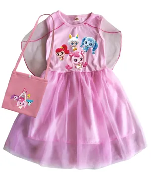 Ловите! Детское платье для подростков 2023, Летнее сетчатое платье и маленькая сумочка, костюмы из 2 предметов, повседневные платья для маленьких девочек, детские платья принцессы