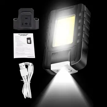 Магнитный COB Light светодиодный мини-прожектор, ходовая лампа, USB Перезаряжаемая вспышка емкостью 1200 мАч, Мини-рабочая лампа для кемпинга, фонарик