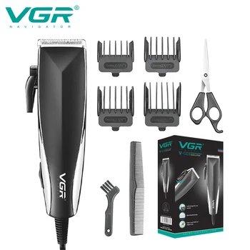 Машинка для стрижки волос VGR, профессиональная машинка для стрижки волос, Регулируемый триммер для волос, проводная машинка для стрижки волос, парикмахерская машинка для стрижки волос для мужчин V-033