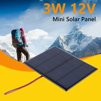 Мини-солнечная панель 3 Вт 12 В Модуль малой ячейки Поликремниевая плата DIY Солнечное зарядное устройство