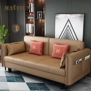 Многофункциональная мебель для гостиной, современный раскладной диван для небольшой семьи двойного назначения, диван-кровать из научно-технической ткани и латекса