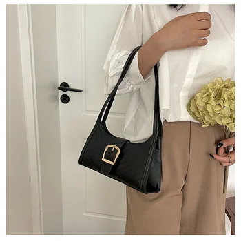 Модная сумочка подмышками, однотонные сумки через плечо для женщин, сумка из искусственной кожи