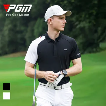 Мужская летняя футболка для отдыха с коротким рукавом PGM Golf с лазерной перфорацией для впитывания влаги и быстрого высыхания YF586