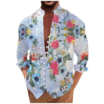 Мужская одежда Harajuku Летняя мода Летняя одежда для мужчин Быстросохнущая 2023 Мужские рубашки Пляжная рубашка для мужчин Camisetas Masculino