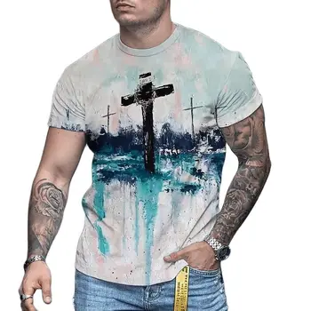 Мужская футболка в стиле ретро с 3D-принтом в стиле харадзюку, футболка с круглым вырезом, свободные футболки с короткими рукавами, повседневные весенне-летние топы