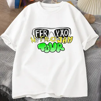 Мужские футболки, винтажные футболки Feid Ferxxo в стиле хип-хоп, тренд рэперов 90-х, хлопок с коротким рукавом, летняя мужская одежда оверсайз, блузка унисекс