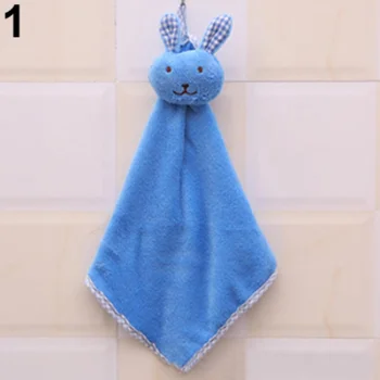 Мягкое банное полотенце из кораллового флиса с плюшем и милым кроликом, детское полотенце для рук, Мультяшное Детское полотенце для вытирания, подвесное Банное полотенце