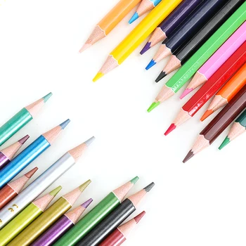 Набор профессиональных цветных карандашей 12 цветов для рисования эскизов, водорастворимые металлические флуоресцентные цветные карандаши, принадлежности для творчества