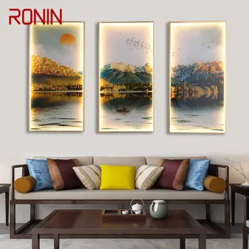 Настенные бра RONIN, современные костюмные лампы-тройки, Пейзажная живопись, светодиодный креатив для дома