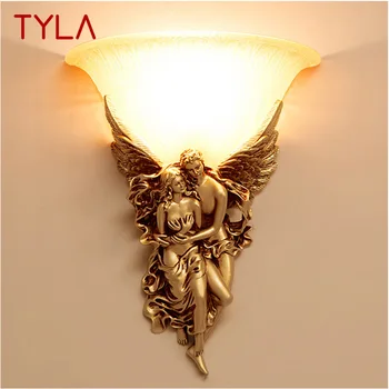 Настенные светильники TYLA Angel LED Gold Креативный дизайн, бра из смолы, 3 цвета, светильники для дома, гостиной, спальни