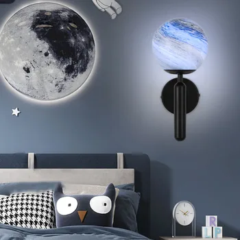 Настенный светильник Nordic Planet, Постмодернистский минималистичный светильник для спальни, прикроватной тумбочки, коридора, гостиной, декоративной лампы для фона