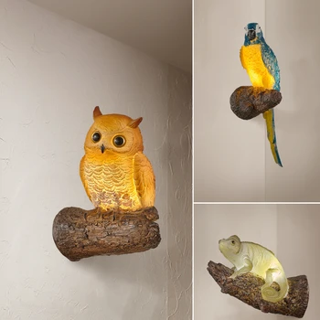 Настенный светильник в виде животных Сова Попугай Кафе-бар Американский Ретро Индустриальный стиль Креативное Персонализированное украшение