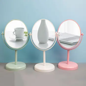 Настольное зеркало для макияжа, туалетный столик для девочек, Зеркало для макияжа, поворотное одностороннее зеркало принцессы, украшение рабочего стола