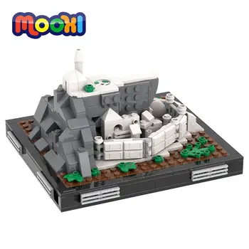 Научно-Фантастический Фильм MOOXI Castle Medieval Capital Model Assembly Монтессори Развивающая Игрушка Для Детей Block Gift MOC1233