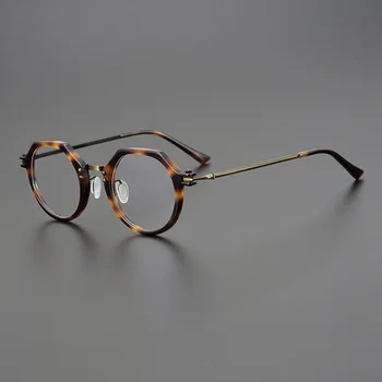 Новая ретро классическая оправа для очков мужские модные дизайнерские титановые оптические очки для чтения при Близорукости женские 2023 персонализированные очки