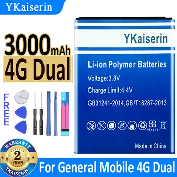 Новая сменная батарея YKaiserin 3000 мАч для General Mobile 4G с двумя батареями для мобильных телефонов GM4G Android One Cell + бесплатные инструменты