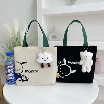 Новая холщовая сумка Sanrio, Pochacco, с мультяшным принтом Kawaii, Универсальная сумка для покупок, ручная сумка, подарок