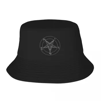 Новая широкополая шляпа с печатью Бафомета (сатанинская пентаграмма), изготовленная на заказ, аниме-альпинистские чайные шляпы, мужская женская шляпа