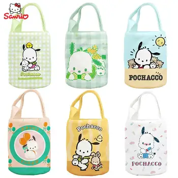 Новые аксессуары Kawaii Sanrios, сумка для хранения Kuromi Pochacco с рисунком милой девочки, холщовая сумка, сумка-ведро, Детские подарки