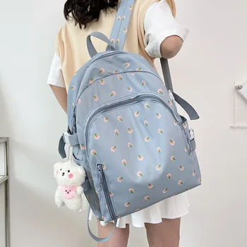 Новый Вышитый На заказ Рюкзак Для девочек, Студенческий Школьный Ранец с персонализированным вашим именем, Маленький Рюкзак с цветочным рисунком, Женские сумки