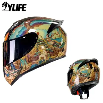 Новый мотоциклетный шлем, Сертификация DOT, Каско, Ретро-шлем, Полнолицевой шлем для мотокросса, Capacete De Moto Шлем мотоциклиста