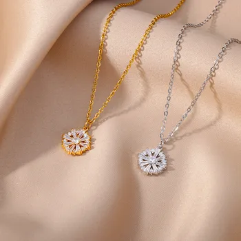 Новый тренд, ожерелье с подвеской в виде снежинки из циркона для женщин, Позолоченные индивидуальные ожерелья, Тренд 2023, Ювелирный подарок, бесплатная доставка