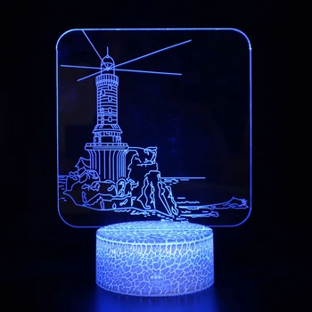 Ночной маяк, 3D светодиодная визуальная лампа, ночник, 7 цветов, настольная лампа для смены цвета, настольный декор, День рождения, Рождественский подарок, Игрушки для детей