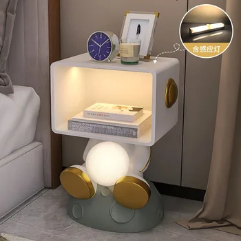 Ночной столик Прикроватная тумбочка Астронавта Тумбочка для спальни с выдвижным ящиком Роскошный шкаф для хранения Креативное оформление узкой мебели