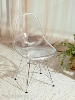 Обеденный стул прозрачный стул современный простой домашний стул для отдыха стул для макияжа маникюра, наращивания ресниц кофейня ресторан гамбургеров
