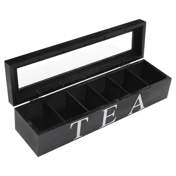 Органайзер для коробок для кофе и чая, деревянный с крышкой, держатель для хранения пакетиков кофе и чая, Органайзер для кухонных шкафов B