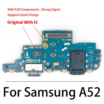 Оригинал Для Samsung Galaxy A52 A525 A525F USB Micro Зарядное Устройство Порт Зарядки Разъем Док-станции Материнская плата Основная Плата Гибкий Кабель
