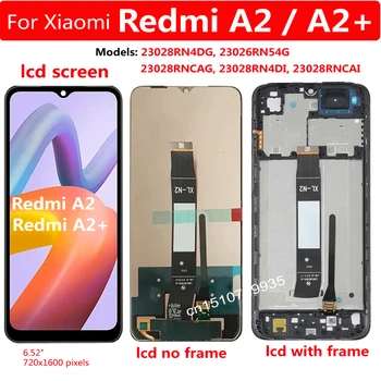 Оригинальный ЖК-дисплей для Xiaomi Redmi A2 Plus, сенсорная панель, дигитайзер экрана в сборе, Pantalla с рамкой, Лучший стеклянный датчик A2 +