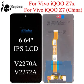 Оригинальный Черный 6,64 Дюйма Для Vivo IQOO Z7 (Китай) V2270A IQOO Z7x V2272A ЖК-дисплей С Сенсорным экраном, Дигитайзер В Сборе, Замена