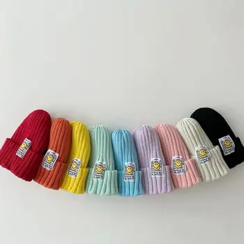 Осенняя вязаная детская шапочка-бини для младенцев, вязаная шапка для новорожденных, детская мультяшная шапка для мальчиков и девочек, зимняя теплая шапка от 1 до 6 лет