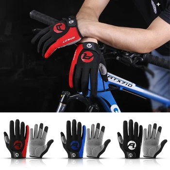 Перчатки для езды на велосипеде повышенной проходимости, уличного велотренажера, Противоскользящие, амортизирующие, дышащие перчатки с сенсорным экраном