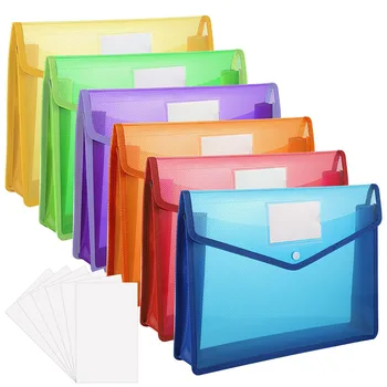 Пластиковые кошельки формата А4, 3/6 шт, пластиковые папки, карманы для документов, конверт, папка для файлов с застежкой на кнопку, слот для карт