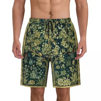 Пляжные шорты Tree Of Life От William Morris, мужские повседневные пляжные шорты, трусы С цветочным текстильным рисунком, быстросохнущие плавки