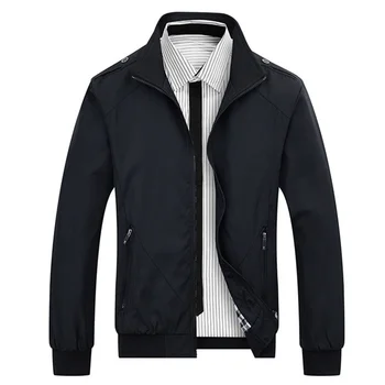 Повседневная однотонная куртка-бомбер, мужская весенне-осенняя спортивная одежда, куртки с воротником-стойкой, верхняя одежда, мужская университетская бейсбольная куртка, приталенное пальто 6XL