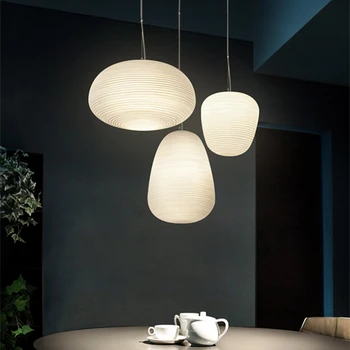 Подвесной светильник Foscarini из молочно-белого стекла в виде кокона с завитушками для кухни, обеденного стола, кабинета, акрилового домашнего декора, подвесной светильник