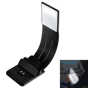 Портативная светодиодная лампа для чтения книг со съемным гибким зажимом, USB-аккумуляторная лампа для электронных книг Kindle
