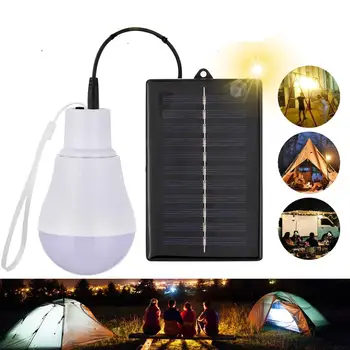 Портативная Солнечная панель, светодиодная лампа, Перезаряжаемый светодиодный Солнечный светильник для кемпинга, палатки, ночной рыбалки, аварийного освещения, вспышки