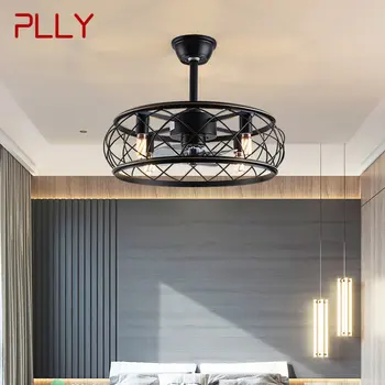 Потолочный вентилятор в американском стиле, классическая черная ретро светодиодная лампа с подсветкой, пульт дистанционного управления Для домашнего декора столовой и спальни