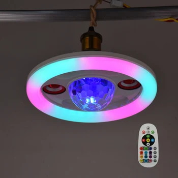 Потолочный светильник для помещений мощностью 36 Вт с дистанционным управлением, совместимая с Bluetooth лампочка RGB, меняющая цвет, цоколь E27 для домашней вечеринки в спальне