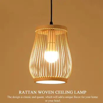 Потолочный светильник из натурального бамбука в китайском стиле из ротанга для дома Новая Плетеная Люстра Подвесные светильники для украшения светильников
