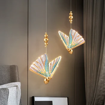 Прикроватный светильник для спальни Светодиодный подвесной светильник для гостиной Подвесной светильник с бабочкой, настенный телевизор, домашний декор, современный светильник, подвесной светильник