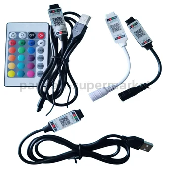 Приложение для управления светодиодным RGB-контроллером, умный Bluetooth-совместимый контроллер, 24-клавишный ИК-USB-пульт дистанционного управления для светодиодных лент SMD 2835 5050 RGB